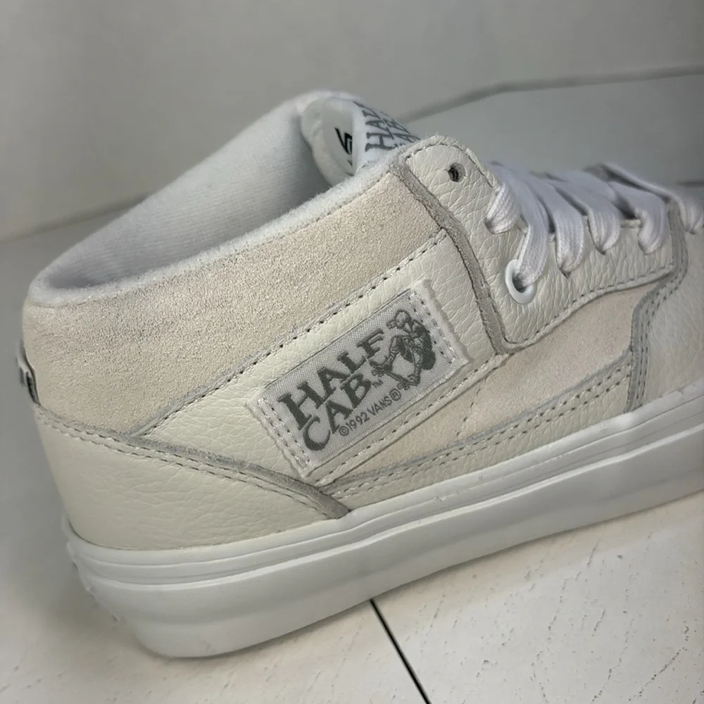 NWT Vans Skate Half Cab White Leather with Suede Trim Women’s 6.5 - Picture 7 of 10